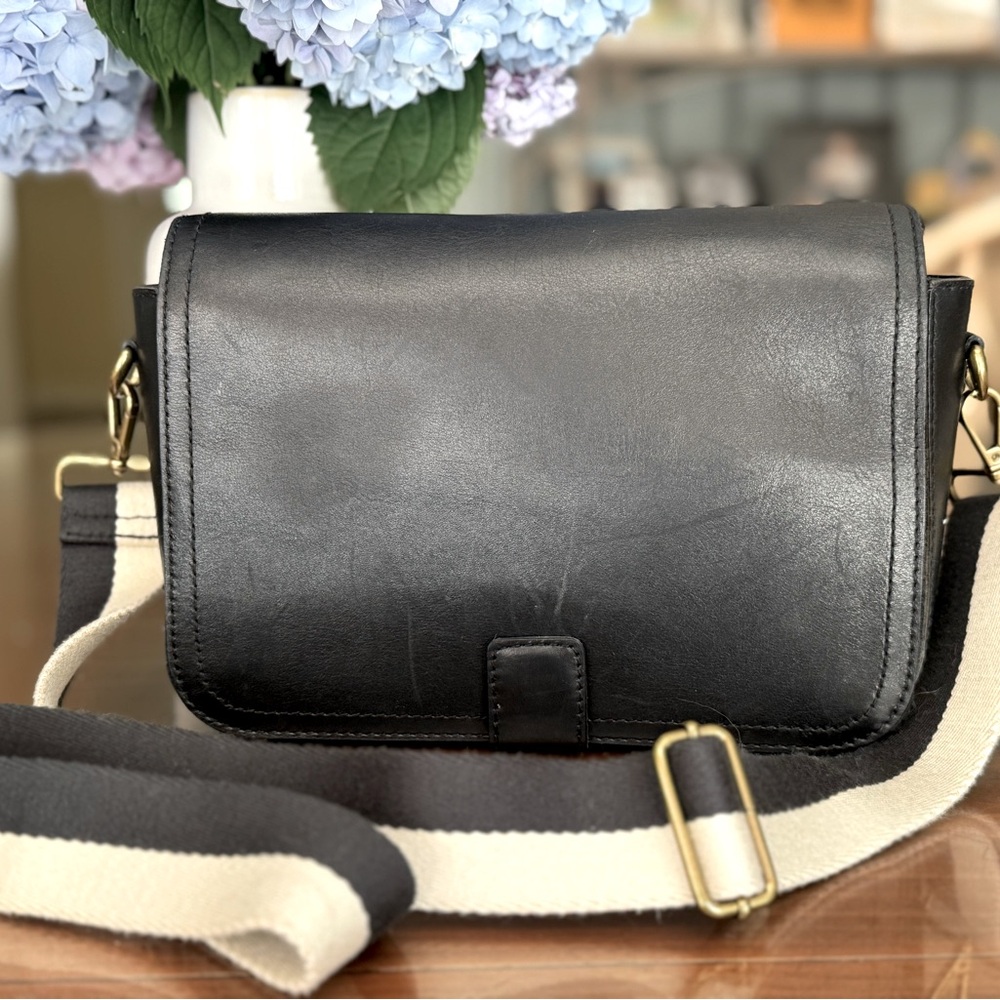Madewell Black Leather Crossbody Shoulder Bag